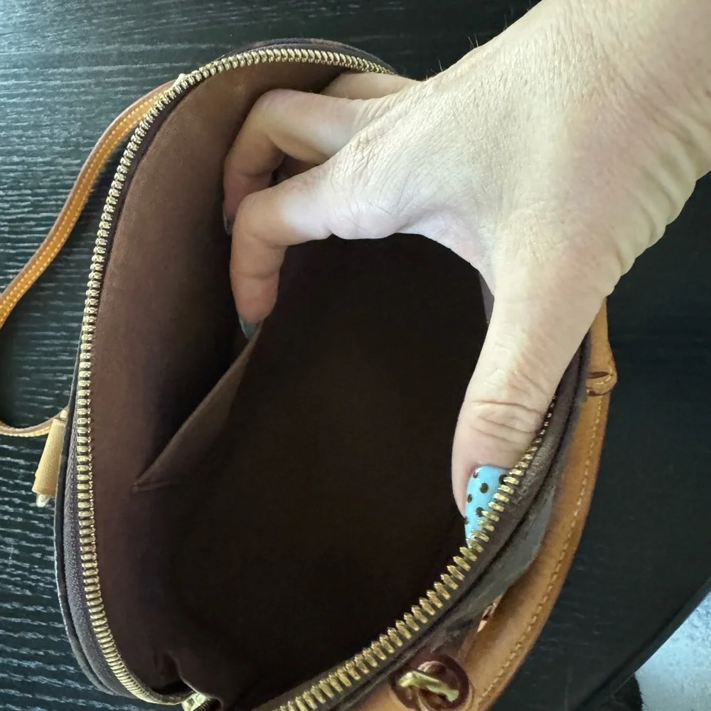 Louis Vuitton Monogram Mini Alma Satchel in Brown and Tan - Picture 6 of 9